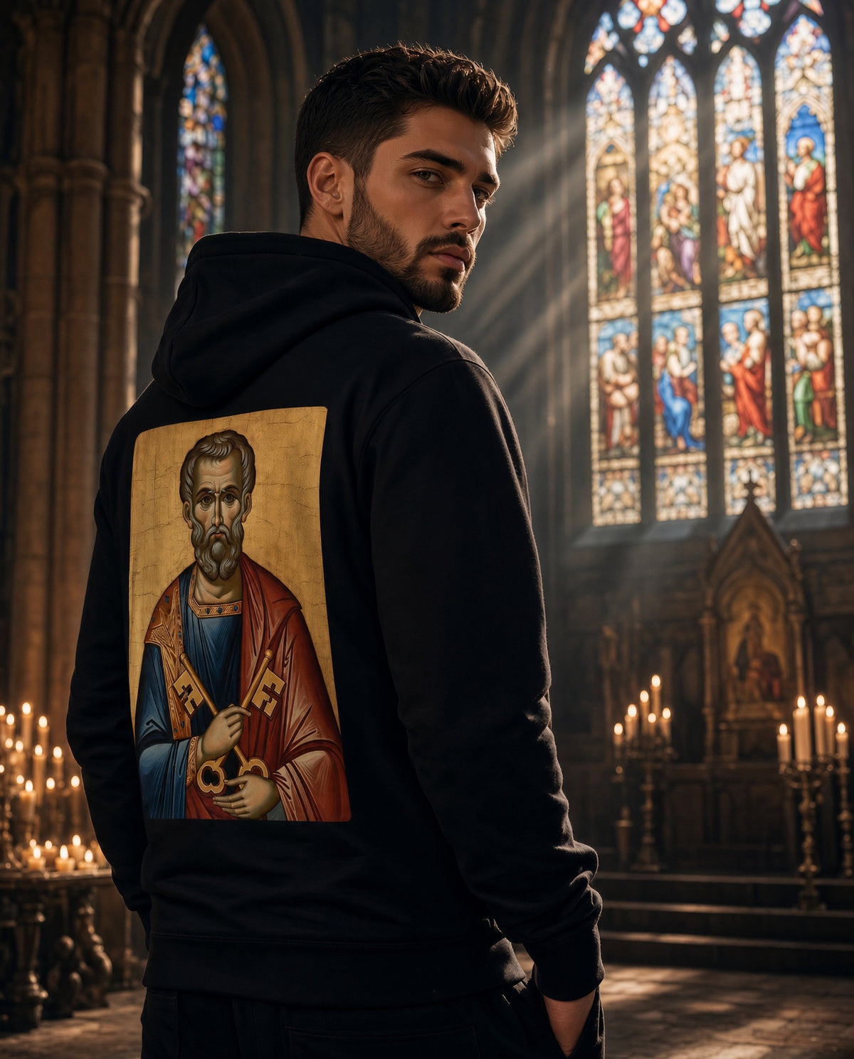 St. Peter Hoodie | Keys of Heaven Back Print