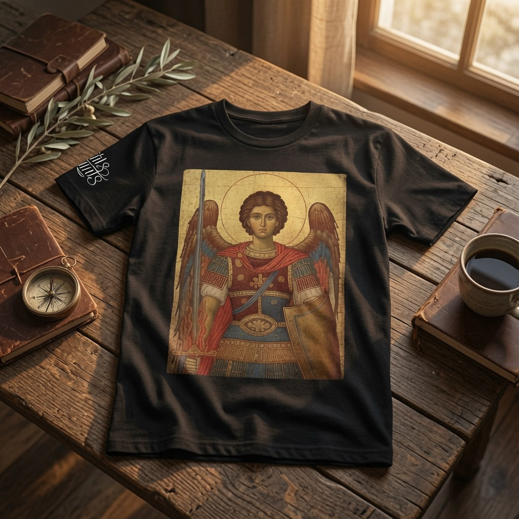 St. Michael the Archangel Byzantine Icon T-Shirt | Sacred Warrior Tee