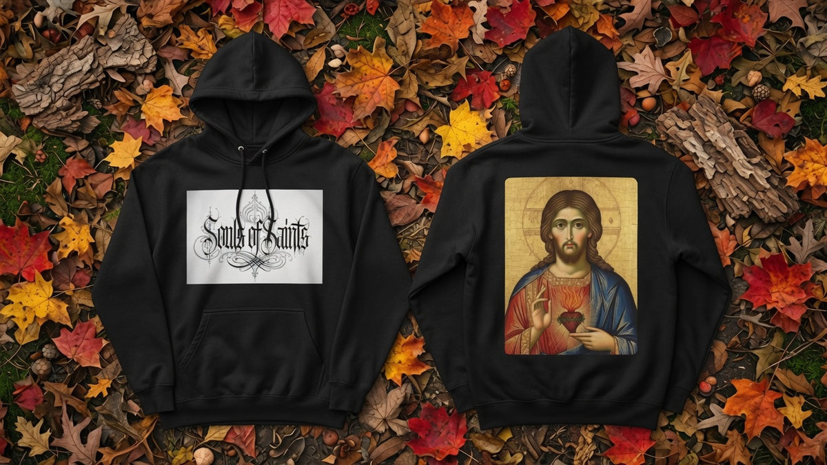 Sacred Heart Hoodie | Ornate Souls of Saints Calligraphy