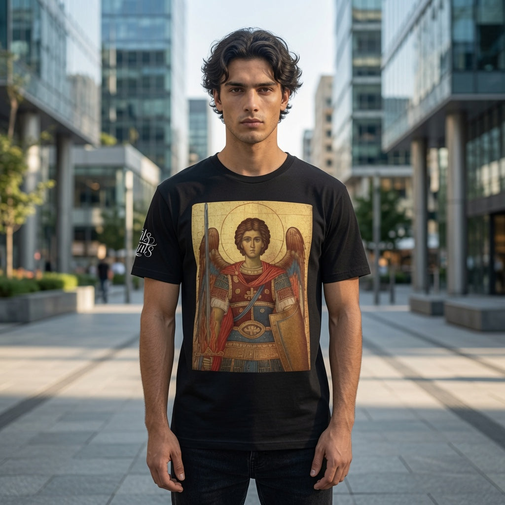 St. Michael the Archangel Byzantine Icon T-Shirt | Sacred Warrior Tee