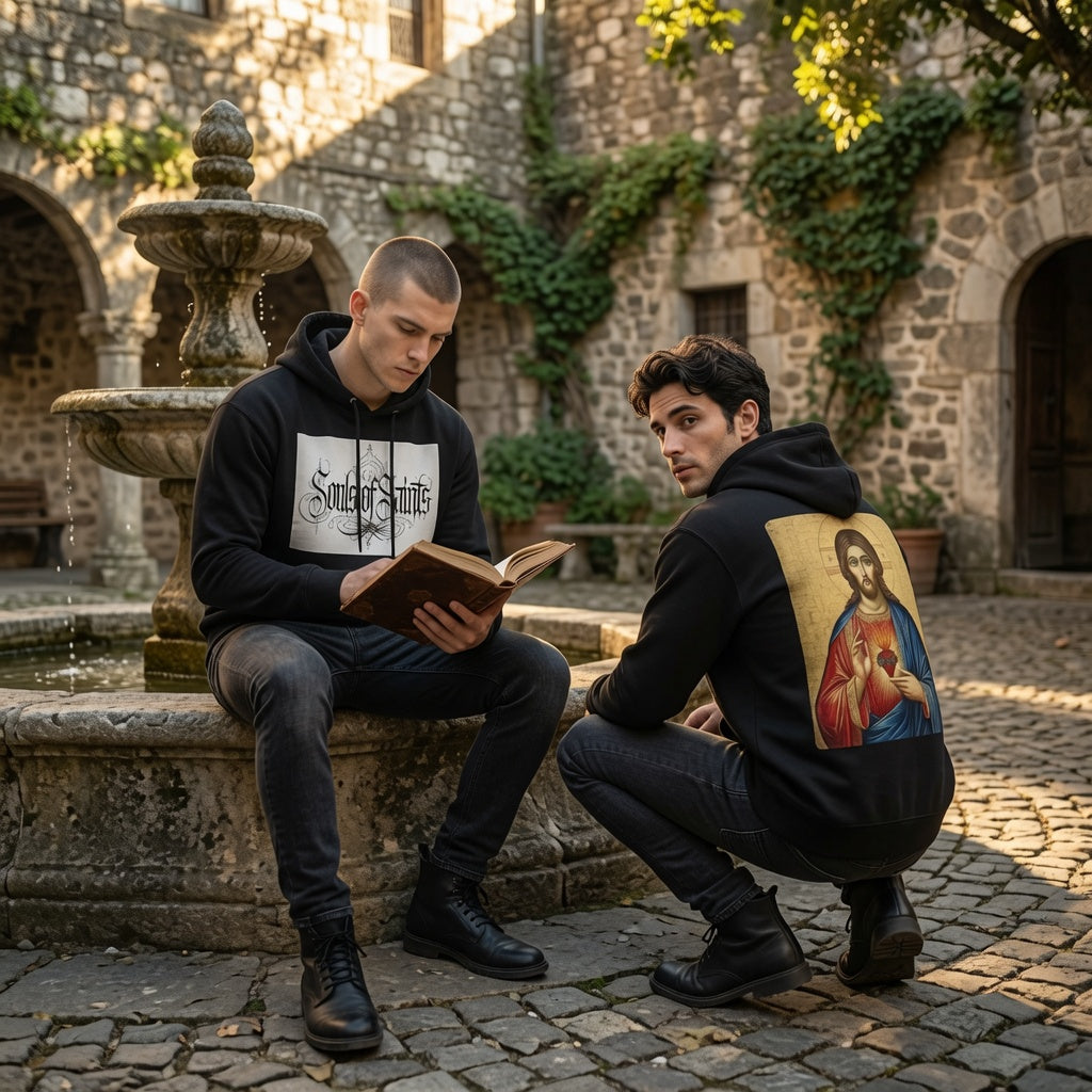 Sacred Heart Hoodie | Ornate Souls of Saints Calligraphy